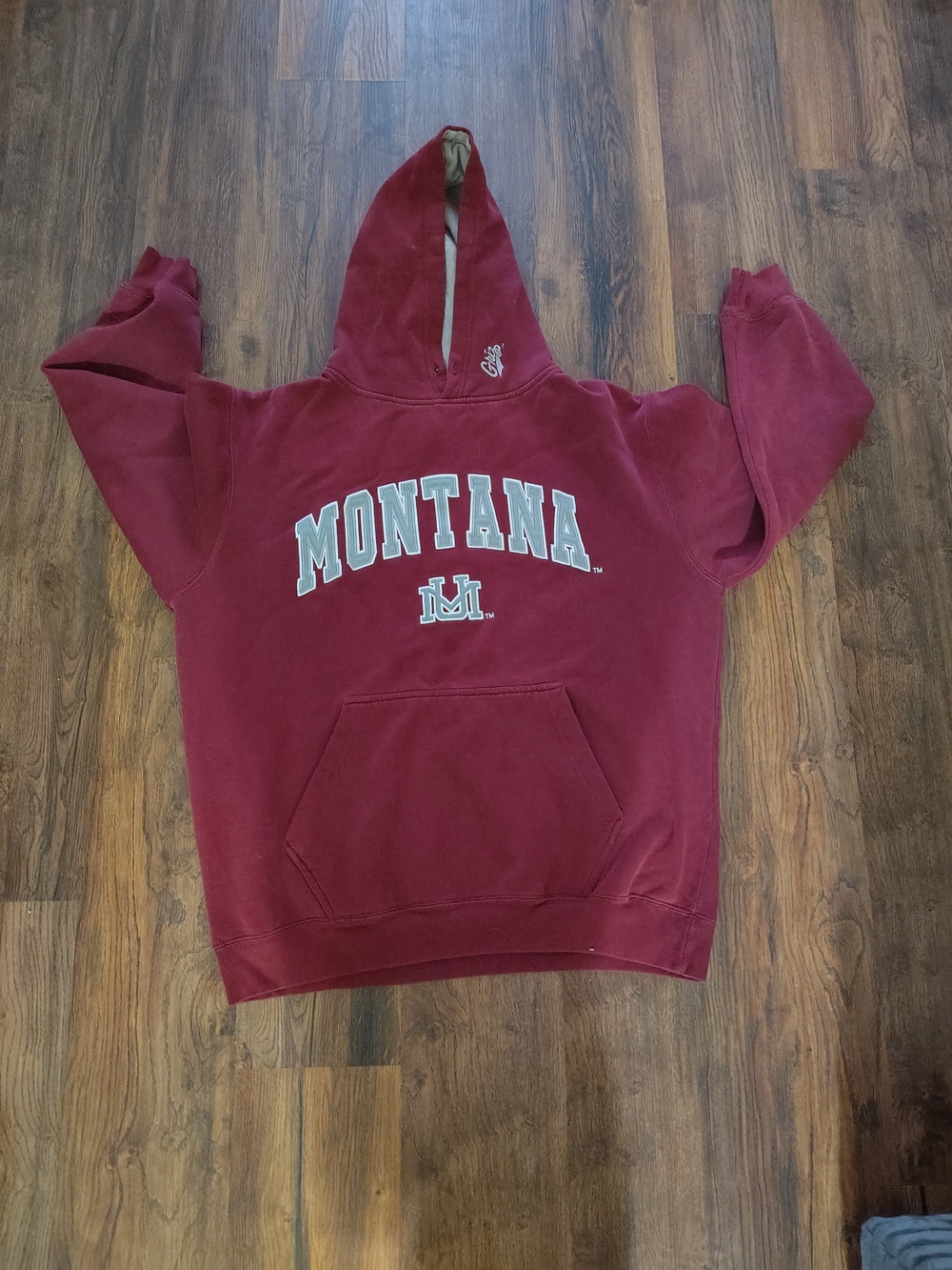 Montana Grizzlies Burgundy Pullover Hoodie Sweatshirt L coliseum Athletics